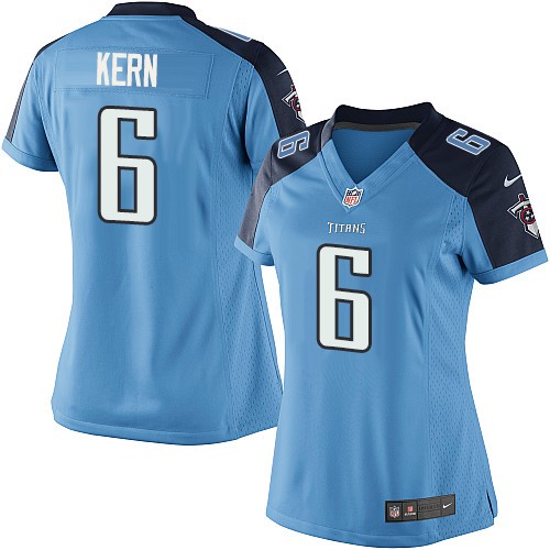 Women's Elite Brett Kern Nike Jersey Light Blue Home - #6 NFL Tennessee Titans